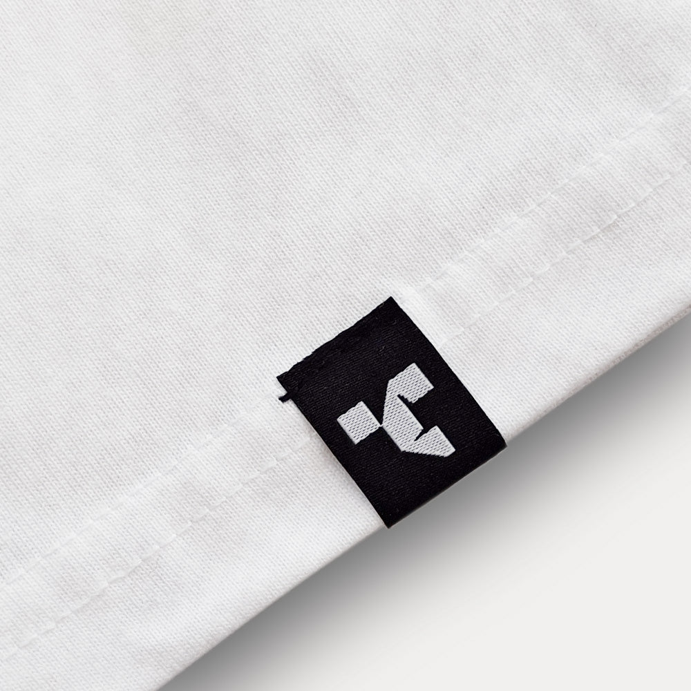 Brick logo tee - white - pip tag view