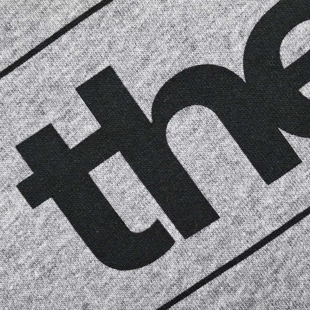 Keyline logo hood - grey marle - front detail view