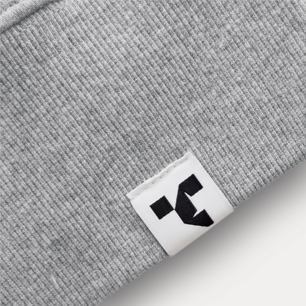 Keyline logo hood - grey marle - pip tag view 