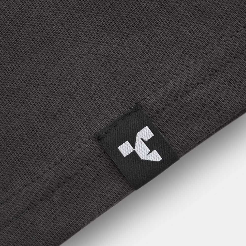 Brick logo tee - coal - pip tag view