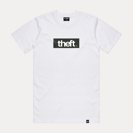 Brick logo tee - white - front view